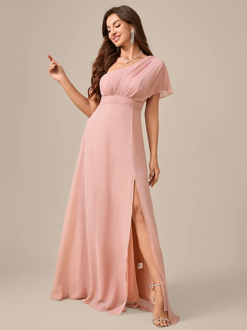 Robe demoiselle d'honneur chic rose poudré