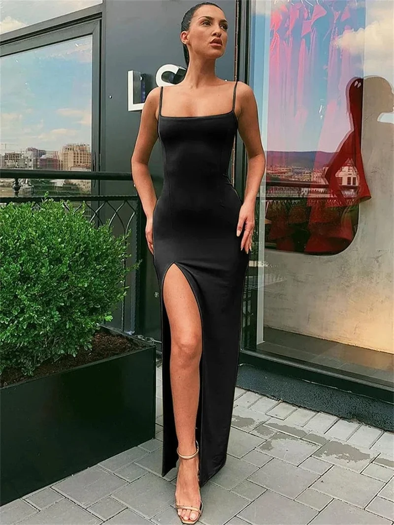 Robe de soirée fendue chic été