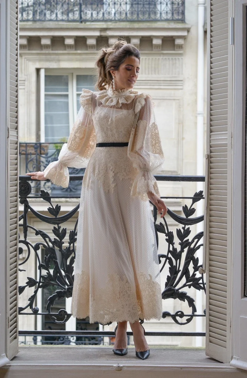 Robe Zimmermann midi à broderie anglaise