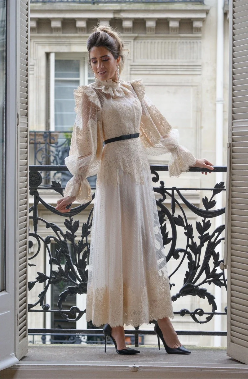 Robe Zimmermann midi à broderie anglaise