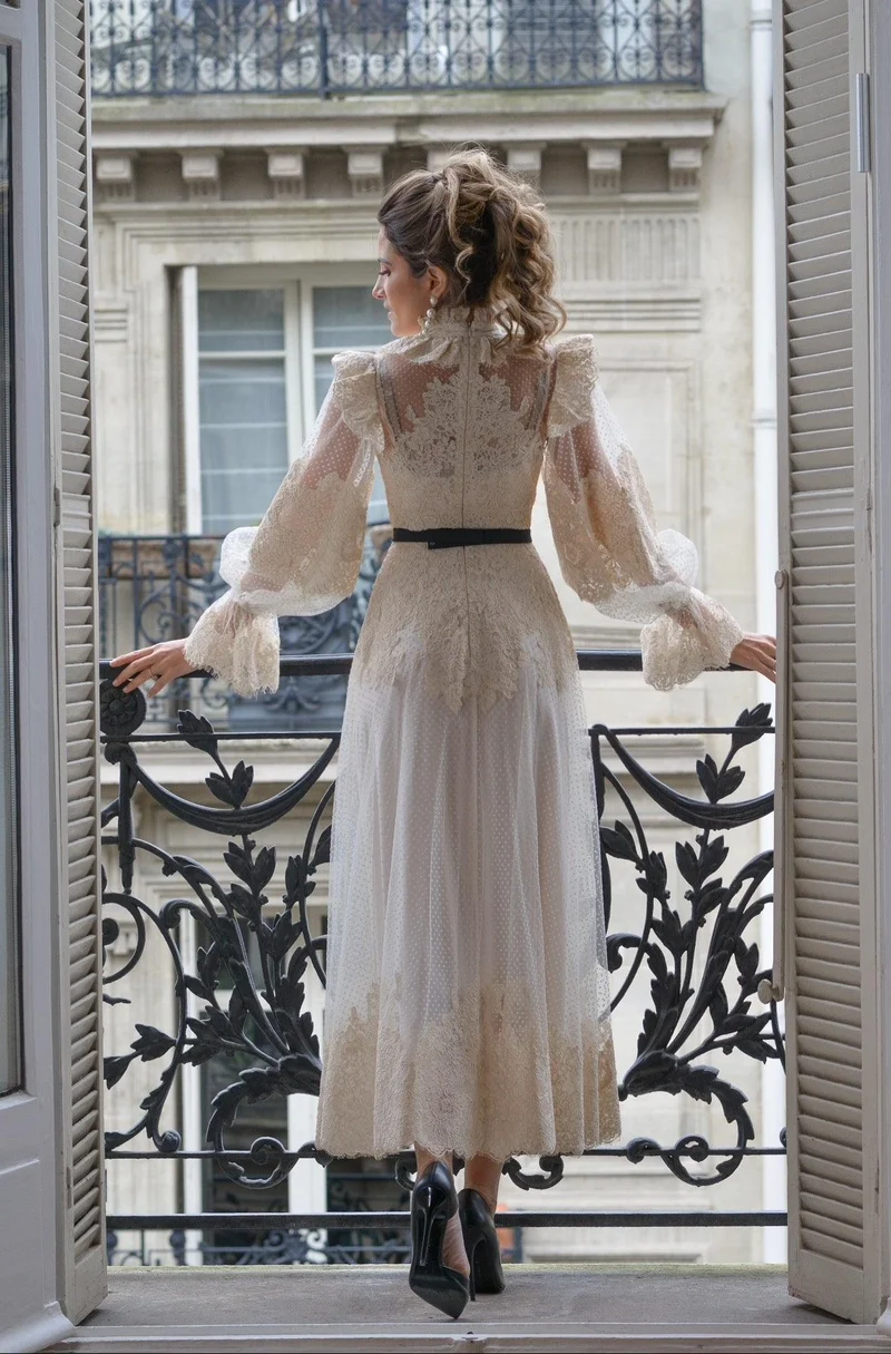 Robe Zimmermann midi à broderie anglaise