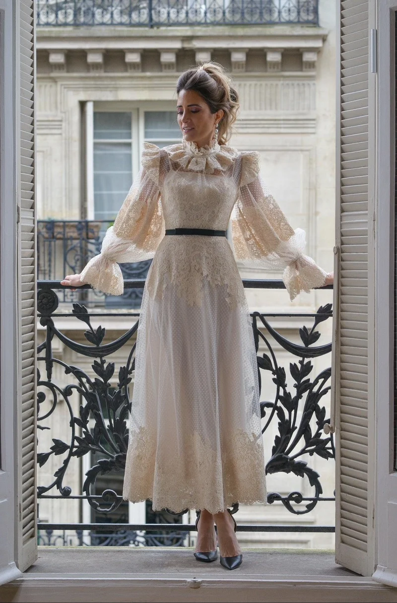 Robe Zimmermann midi à broderie anglaise