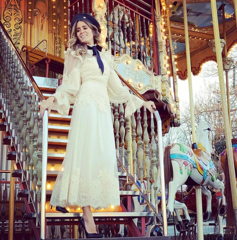 Robe Zimmermann midi à broderie anglaise