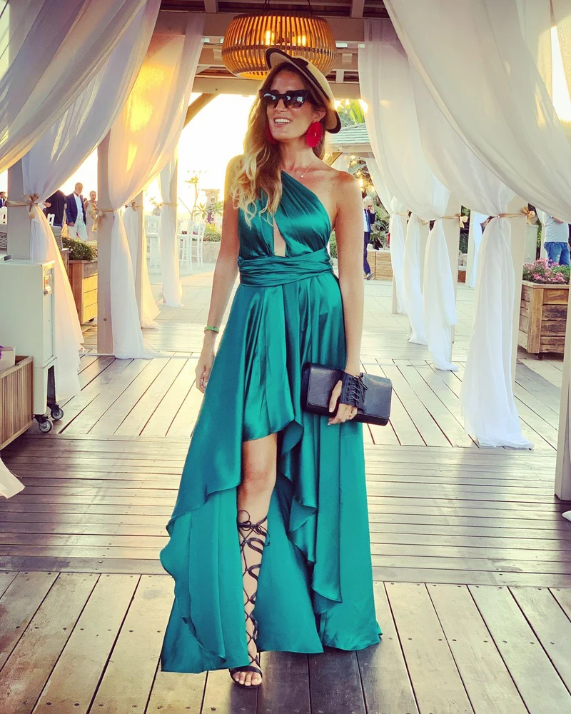 Robe Cappadocia bleue asymétrique