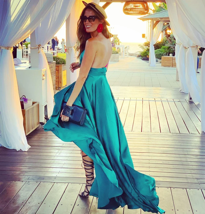Robe Cappadocia bleue asymétrique