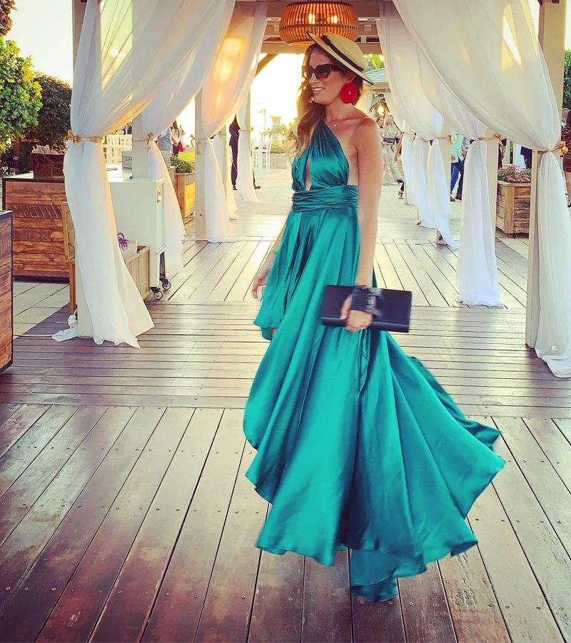 Robe Cappadocia bleue asymétrique