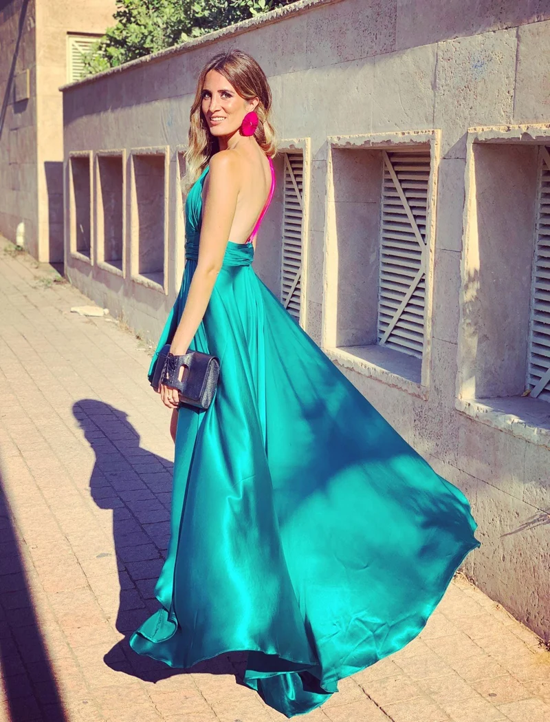 Robe Cappadocia bleue asymétrique