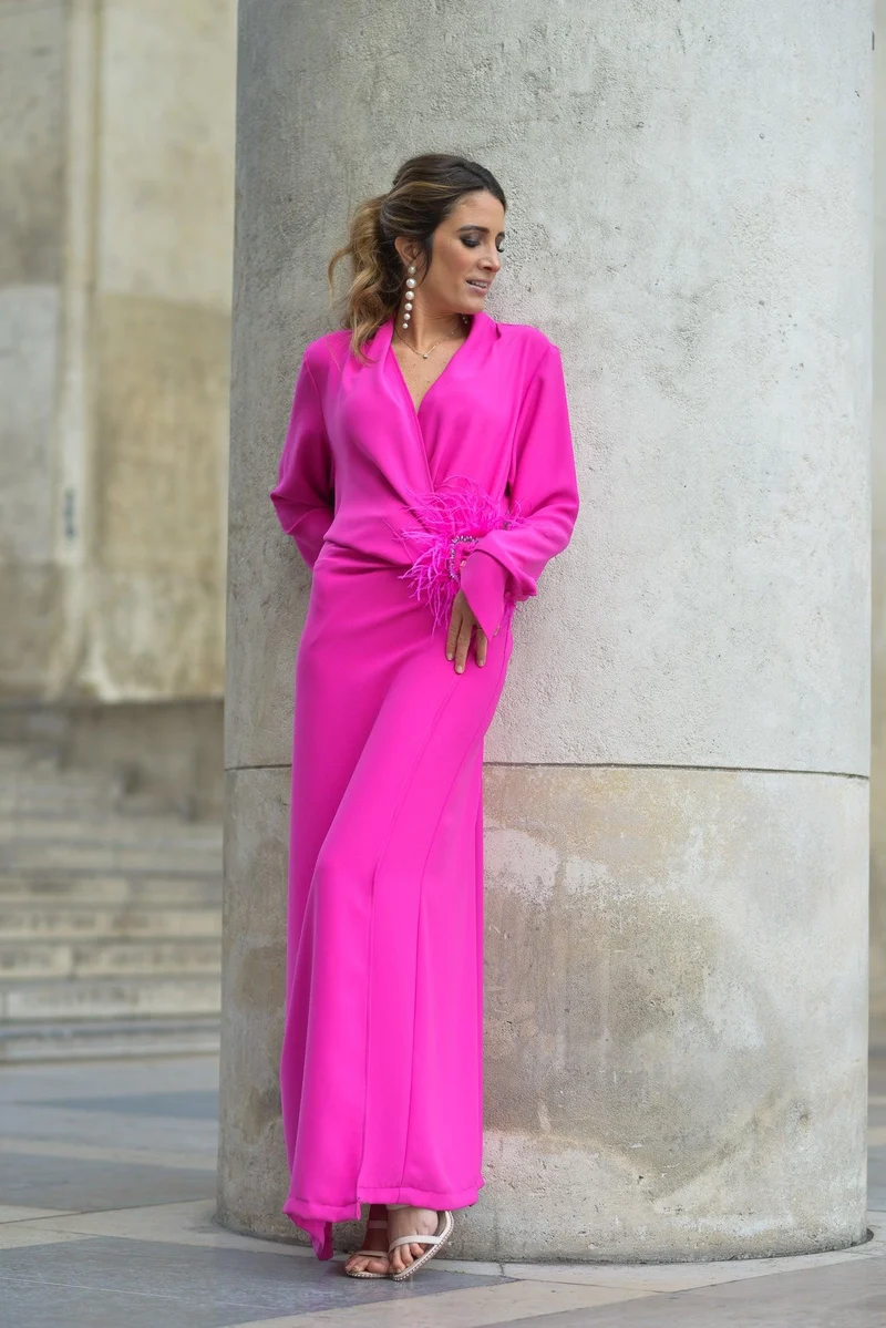 Robe longue du soir Jade fuchsia
