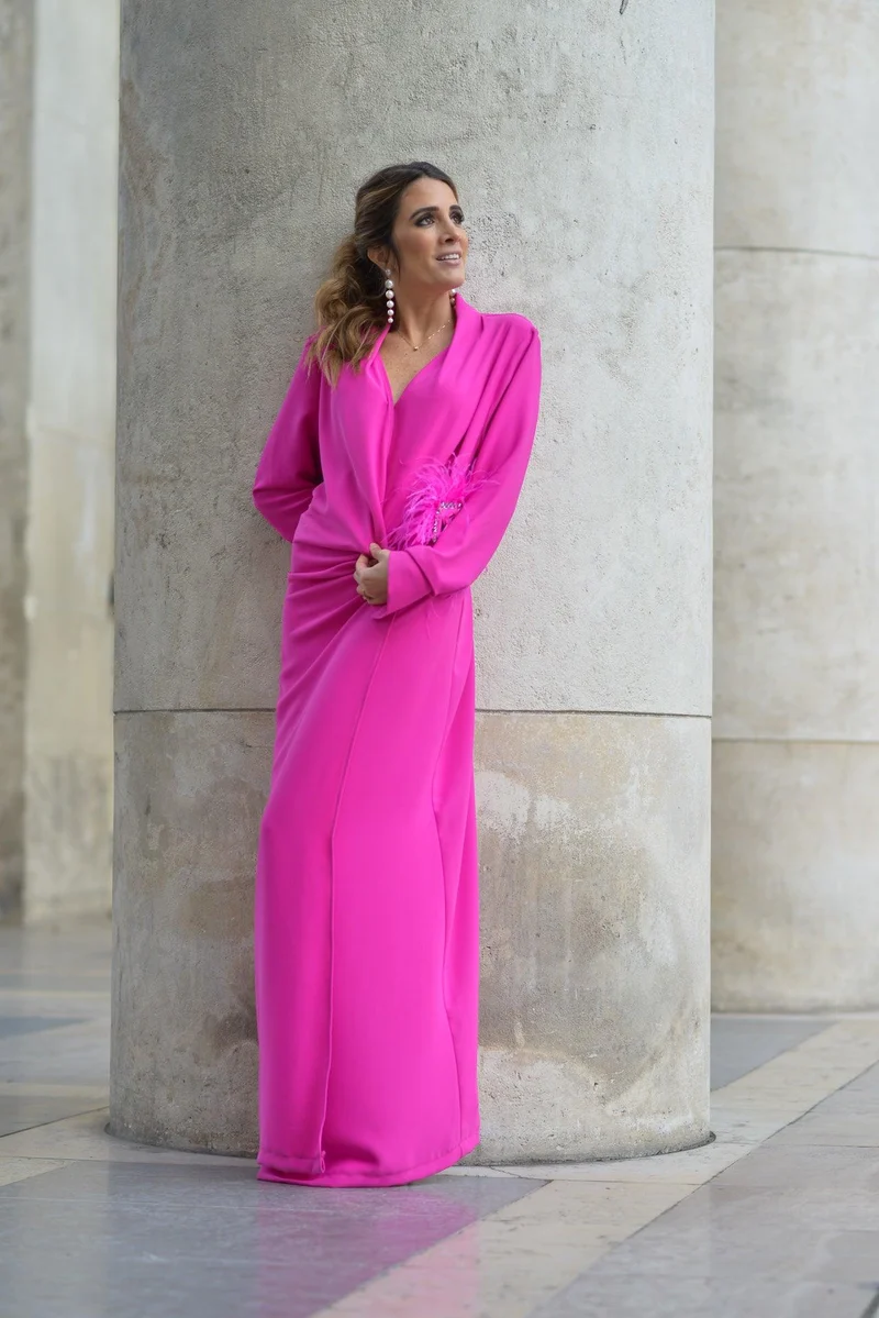 Robe longue du soir Jade fuchsia