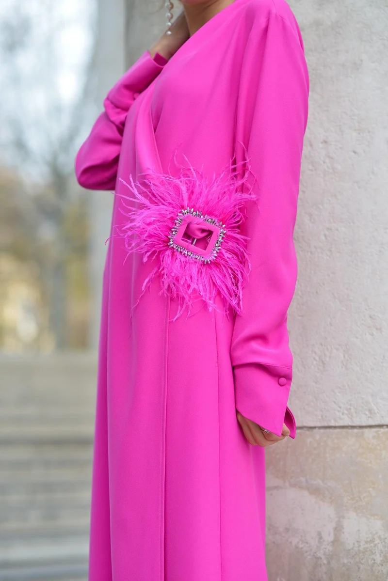 Robe longue du soir Jade fuchsia