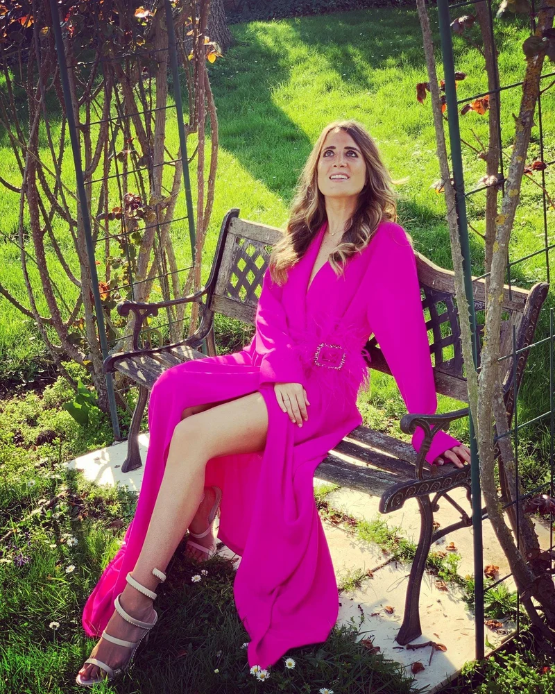 Robe longue du soir Jade fuchsia