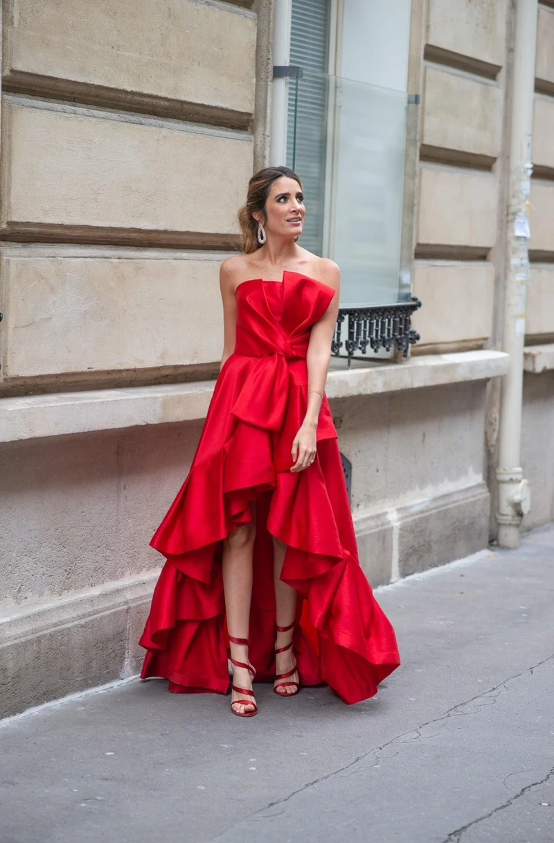 Robe longue du soir Manille rouge