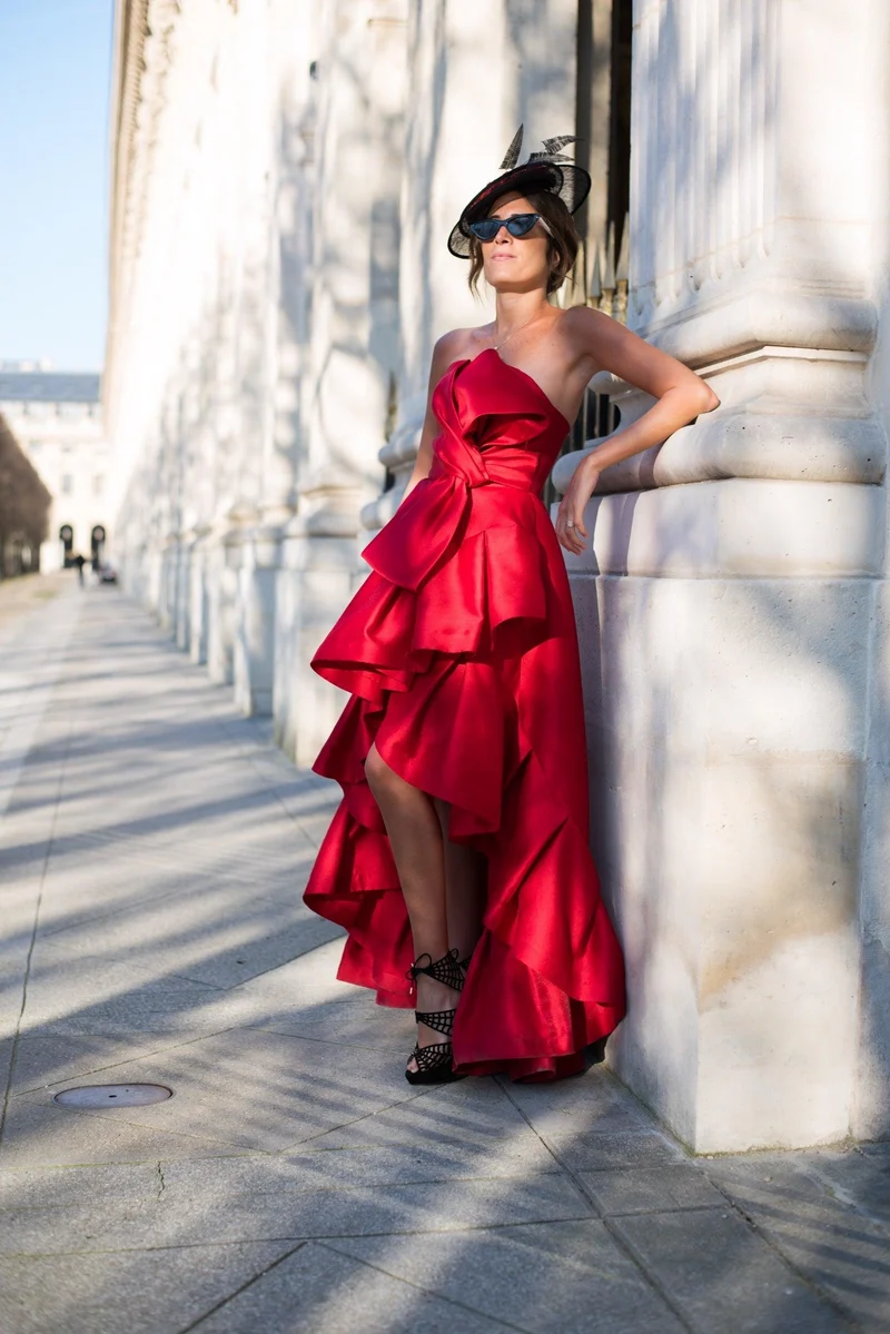 Robe longue du soir Manille rouge