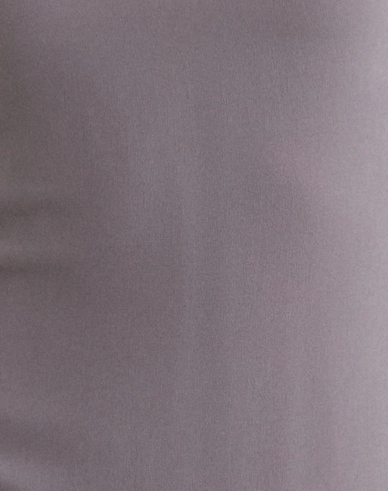 Robe longue Arunima en mousseline gris lilas