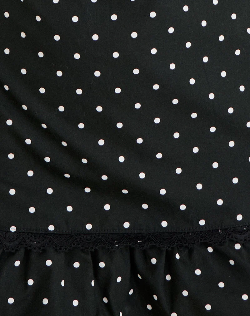 Mini-robe Tavita à pois noirs unis