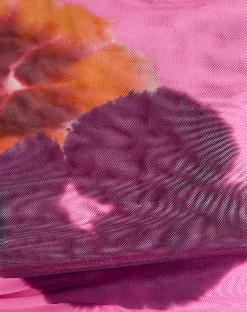 Haut Bisik rose vif avec inscription « Double Petal »