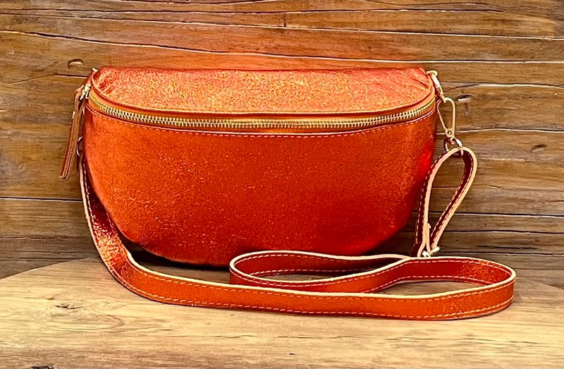 Banane Tosca M/L en cuir orange