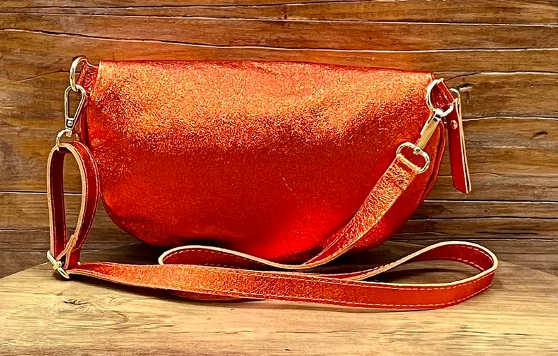 Banane Tosca M/L en cuir orange