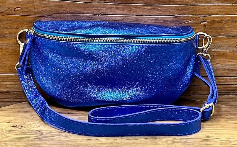 Banane Tosca M/L en cuir bleu roi