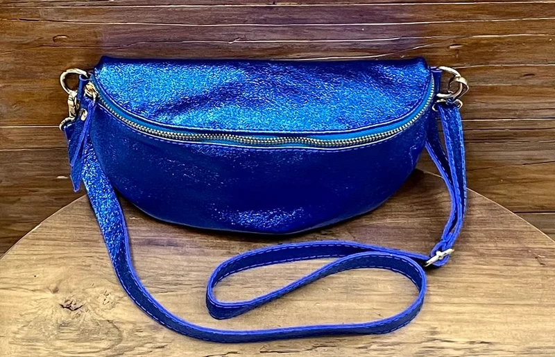 Banane Tosca M/L en cuir bleu roi
