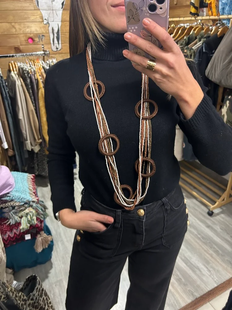 Collier Enzo chocolat