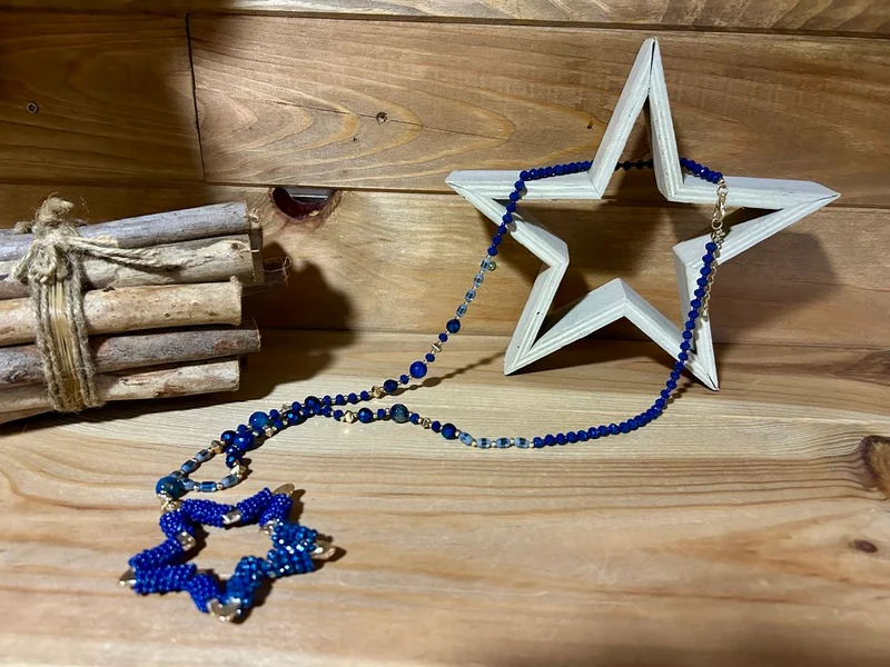 Collier Etoile bleu