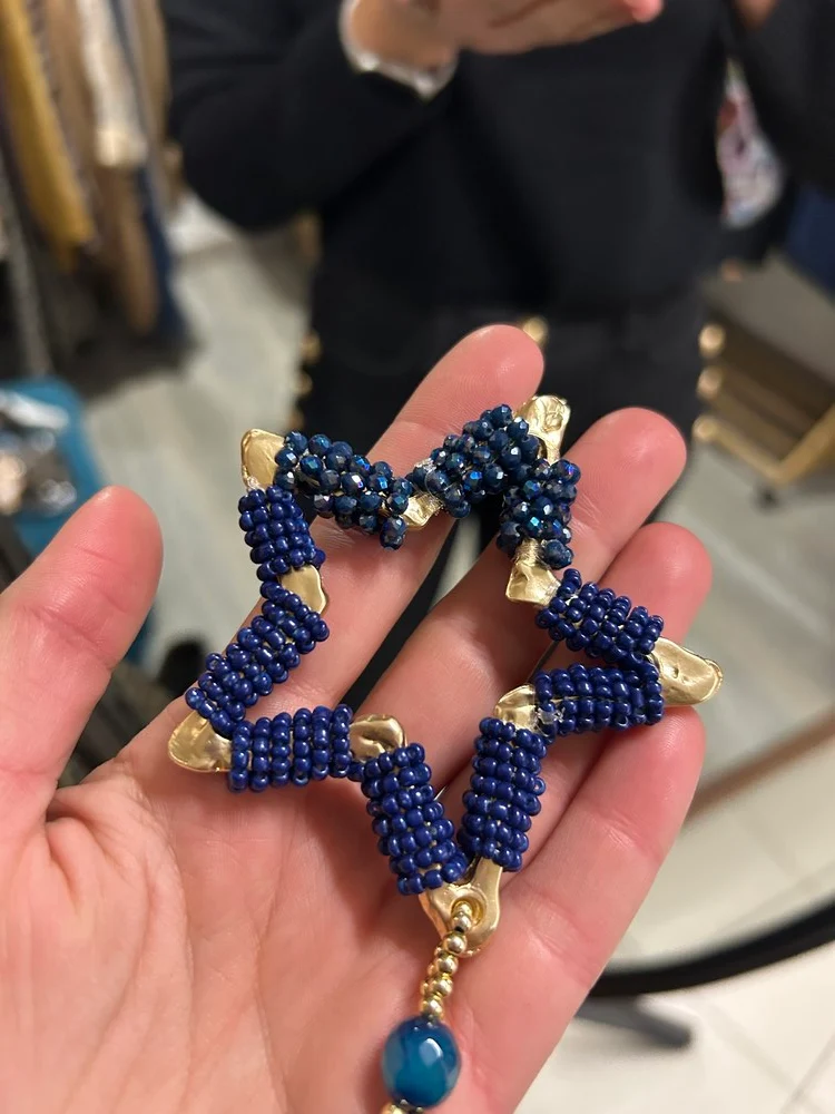 Collier Etoile bleu