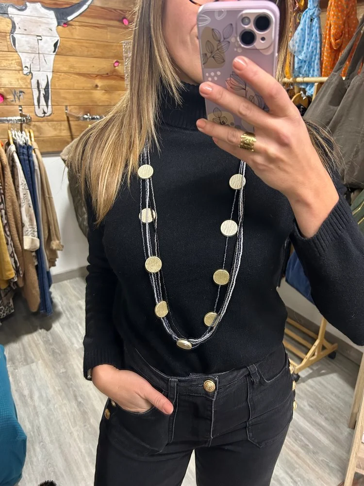 Collier Rico noir et blanc