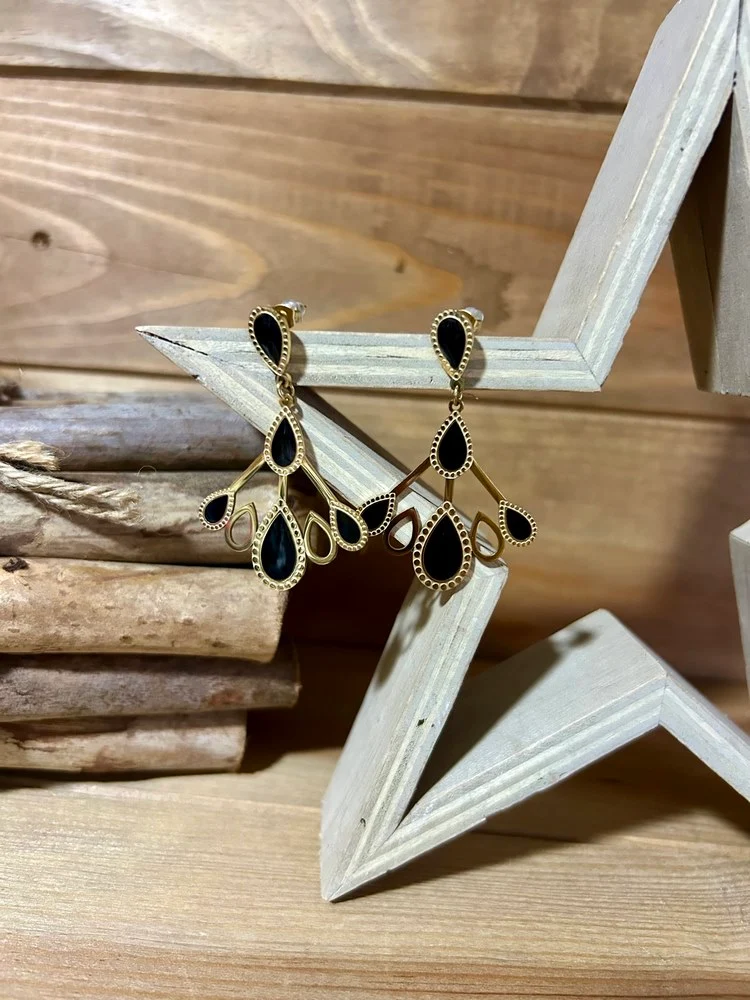 Boucles d'oreilles Tania noir