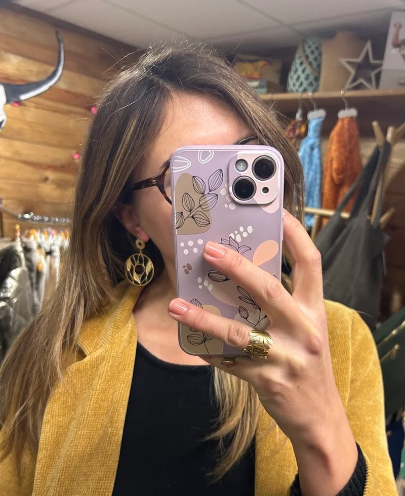 Boucles d'oreilles Leaf noir