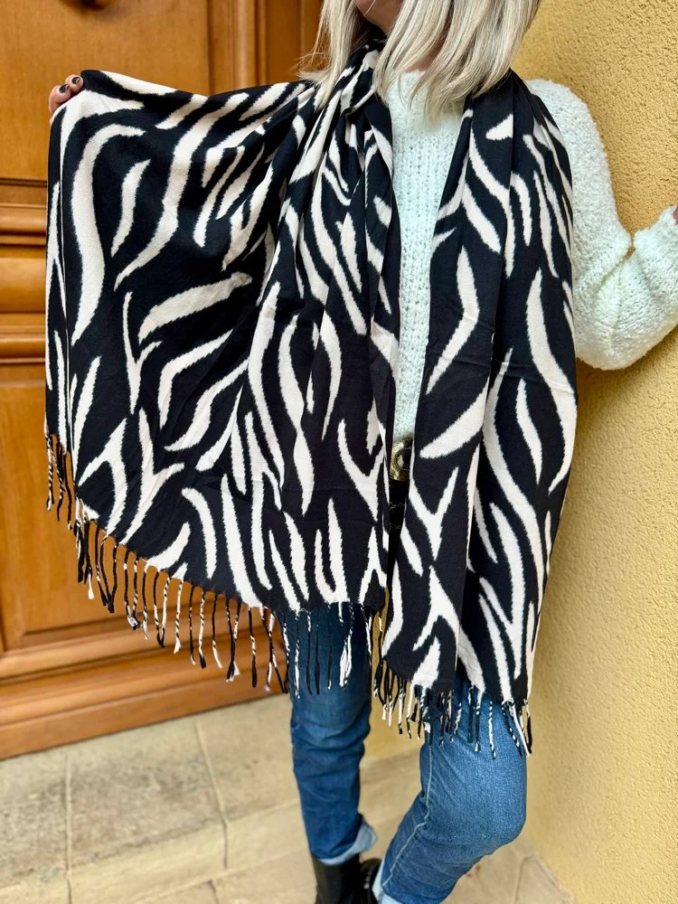 Echarpe Lola zèbre beige