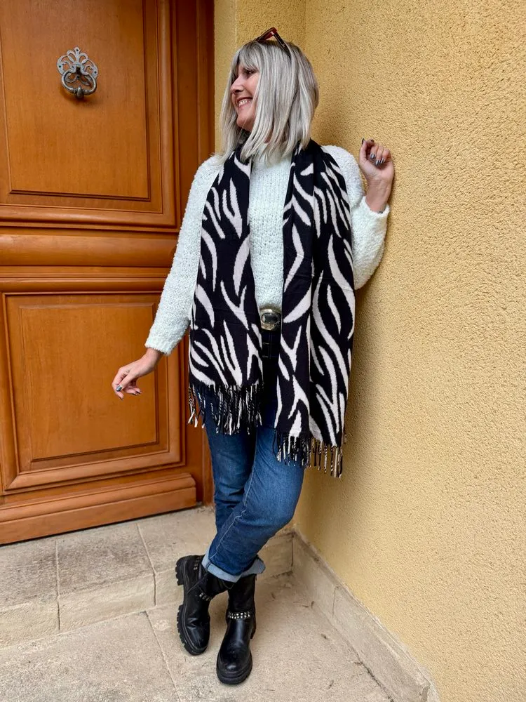 Echarpe Lola zèbre beige