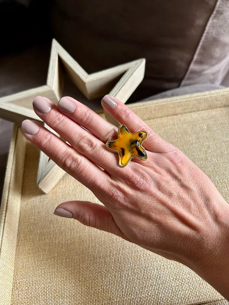 Bague Etoile marron