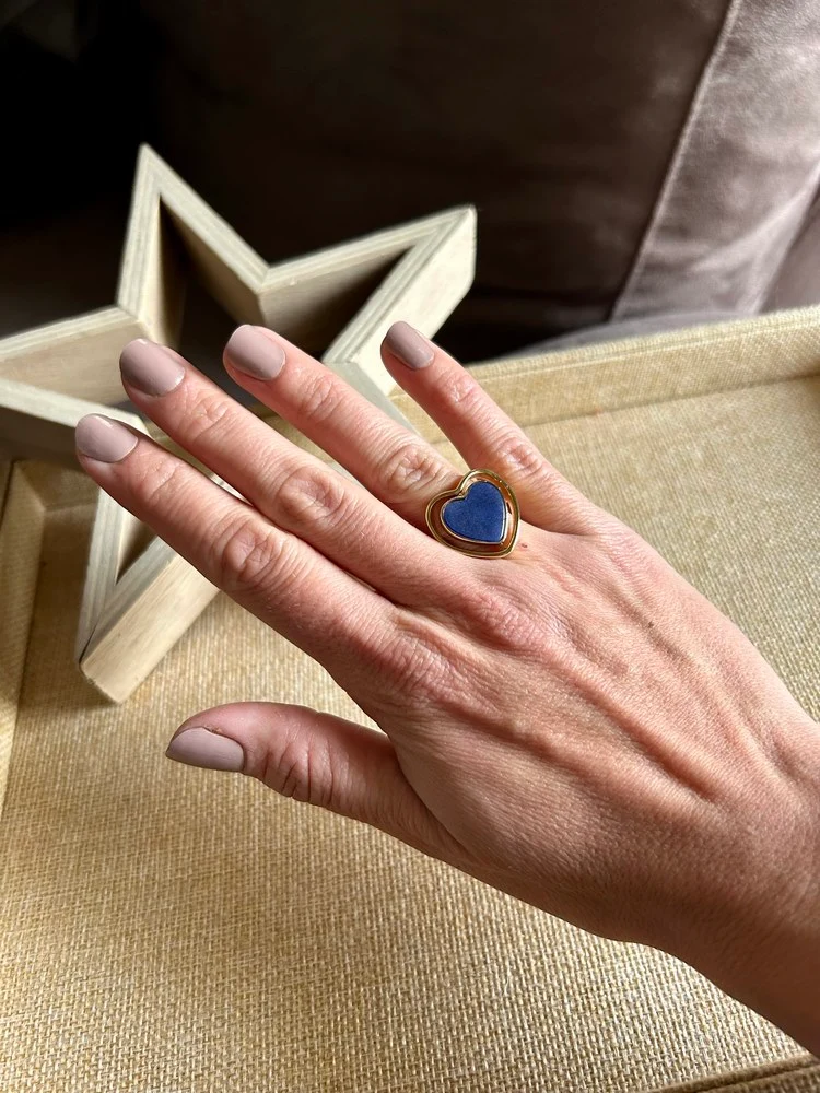 Bague Coeur bleu