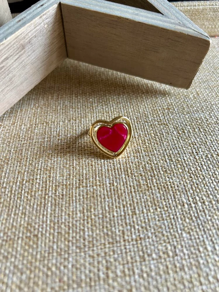 Bague Coeur framboise