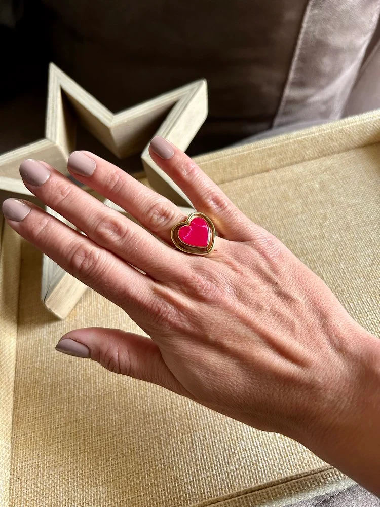 Bague Coeur framboise