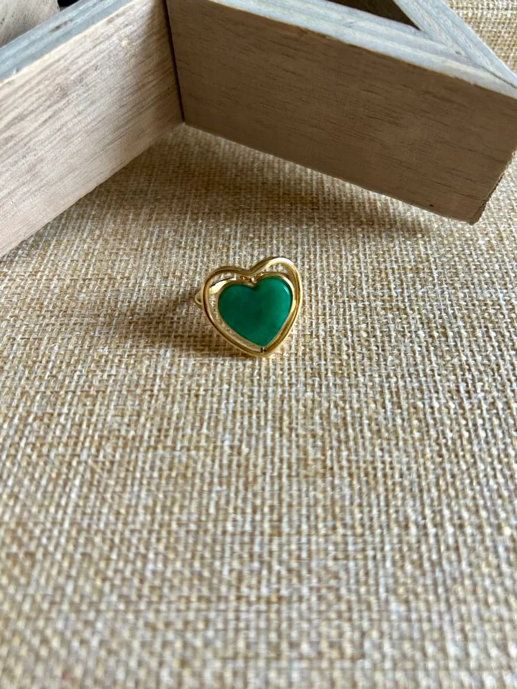 Bague Coeur vert