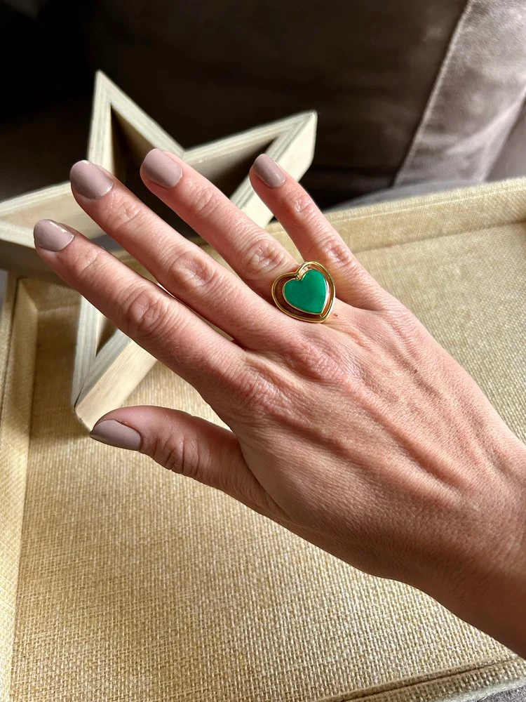 Bague Coeur vert