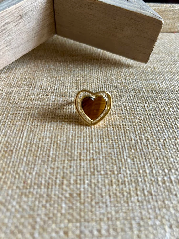 Bague Coeur camel