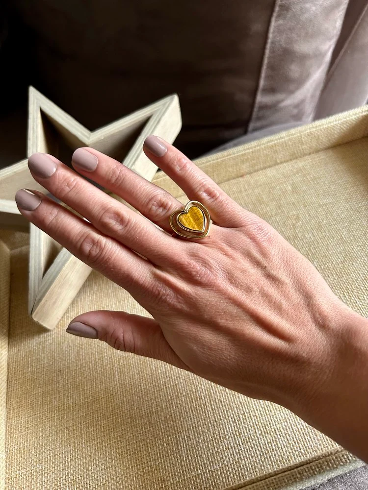 Bague Coeur camel