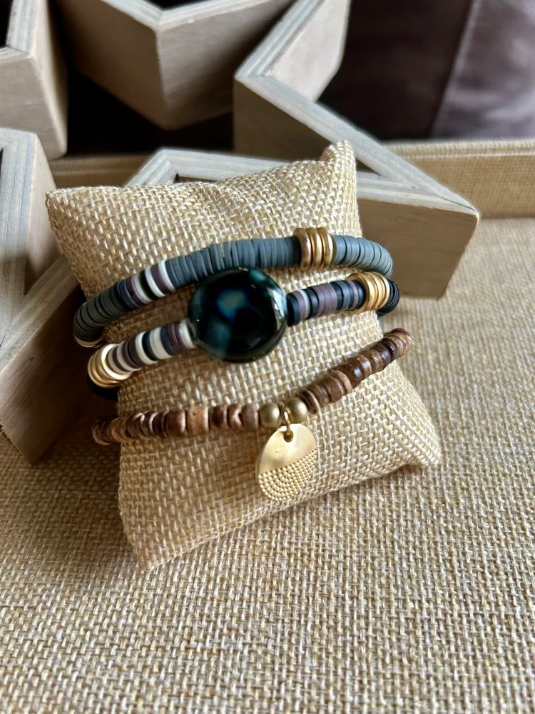 Bracelet 3 brins Tino noir
