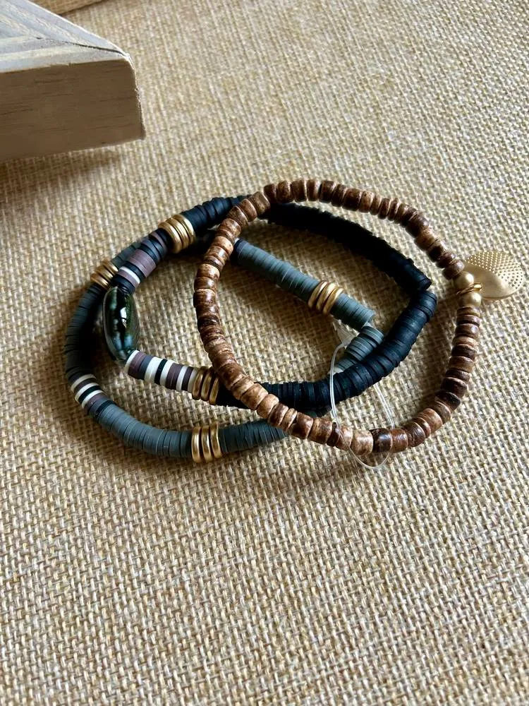 Bracelet 3 brins Tino noir
