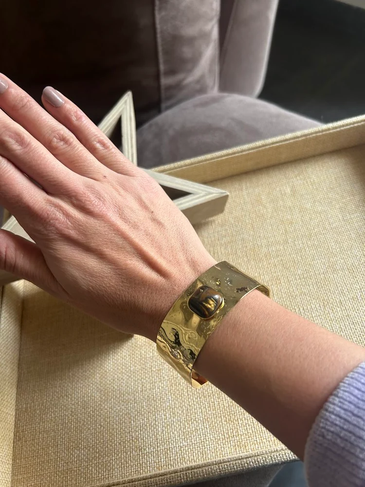 Bracelet manchette Ludo marron