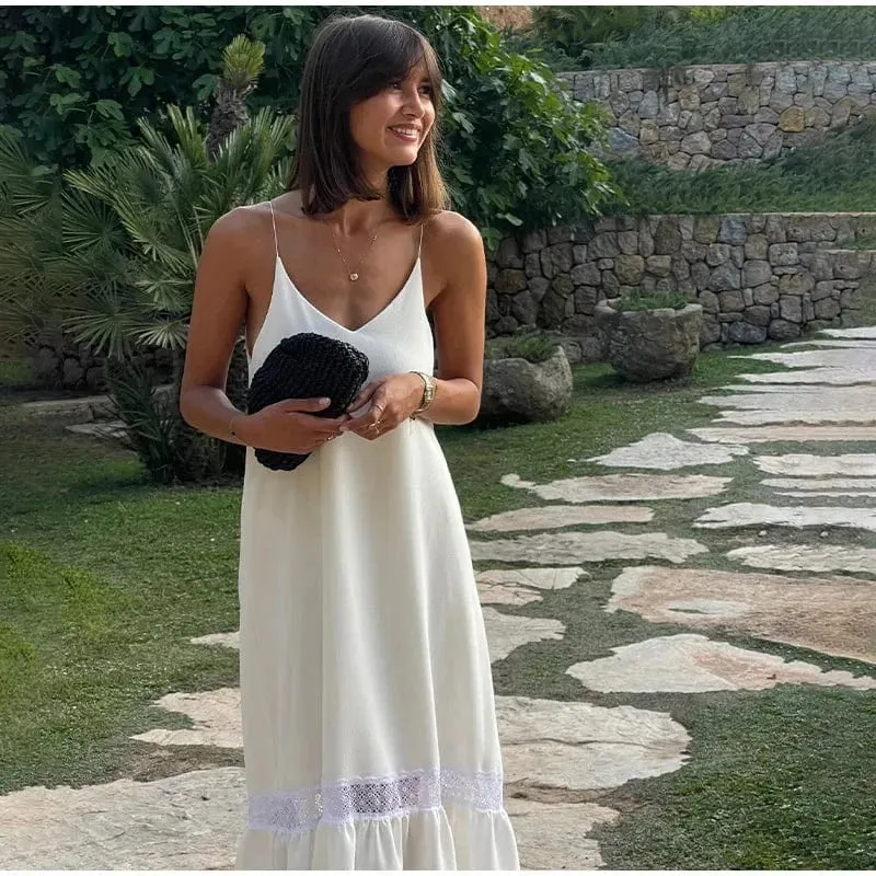 Robe bohème dos nu fluide longue