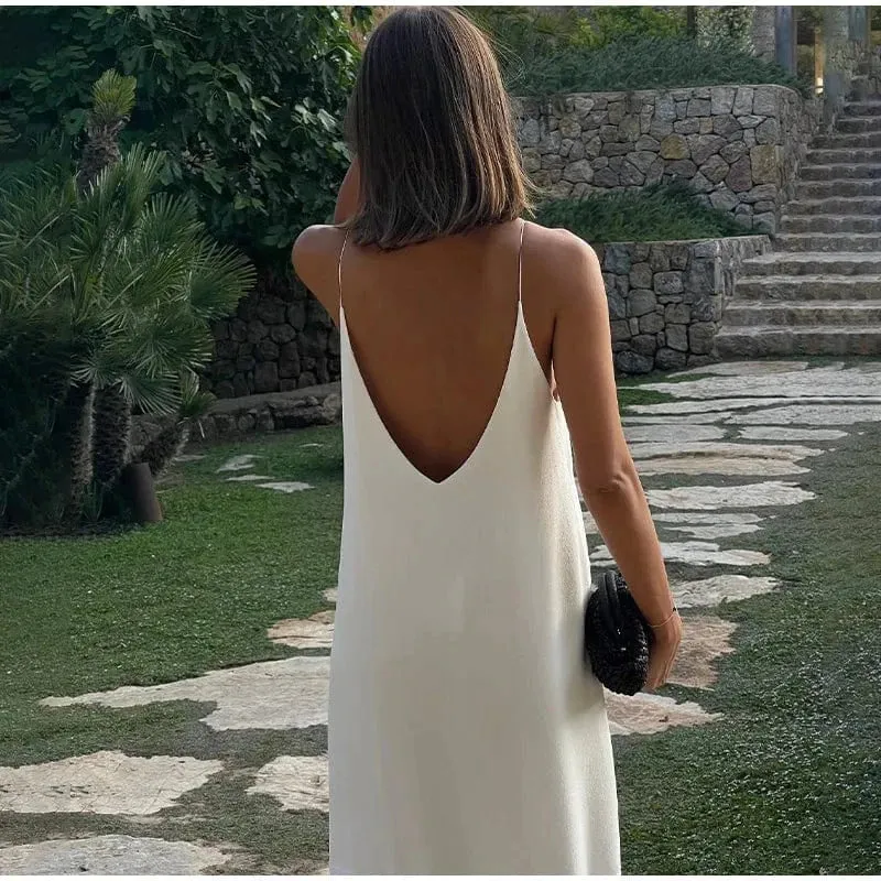 Robe bohème dos nu fluide longue