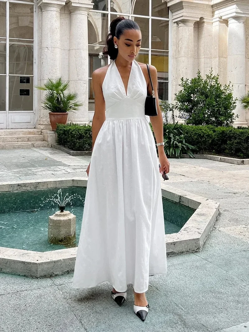 Robe été fluide longue sans manches