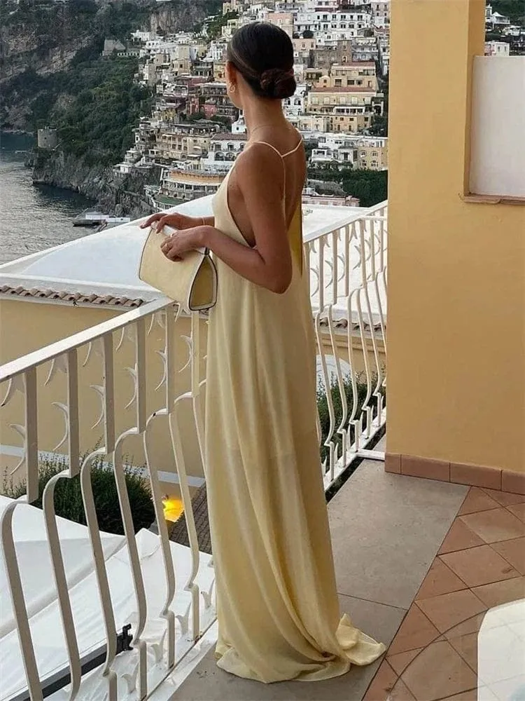 Robe de soirée dos nu longue en satin sexy