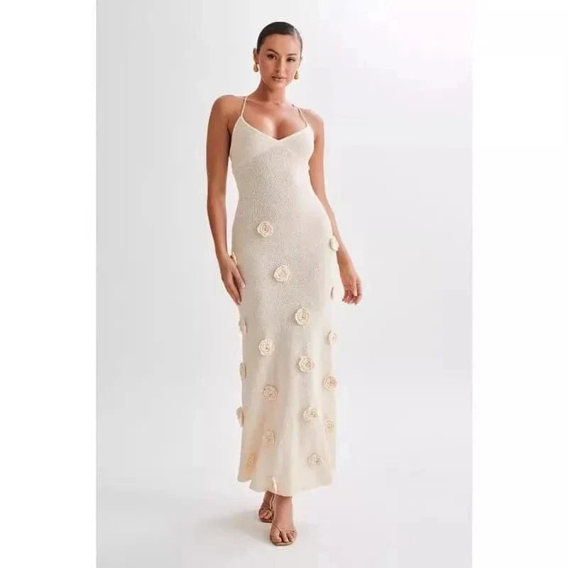 Robe été crochet longue dos nu