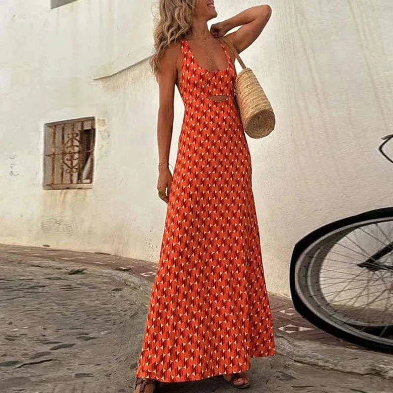 Robe été bohème longue dos nu plage