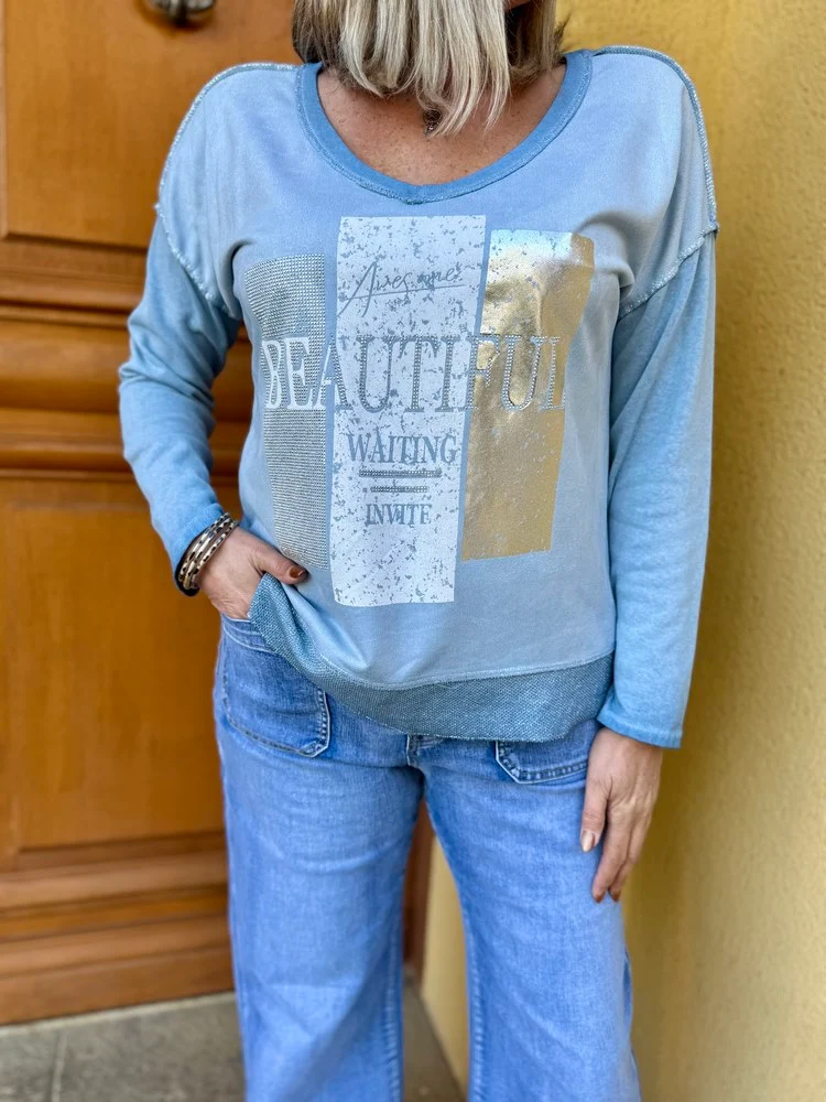 Teeshirt manches longues Sandro bleu